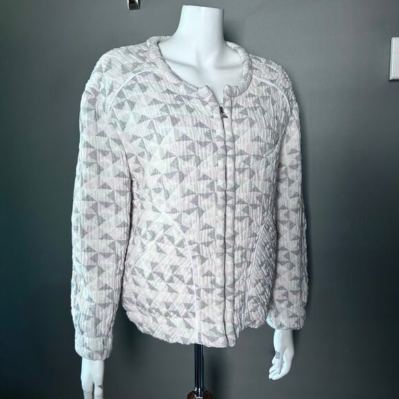 IRO jacket Medium EU 38 bomber quilted lightweight spring white gray cotton NWT - Picture 2 of 16